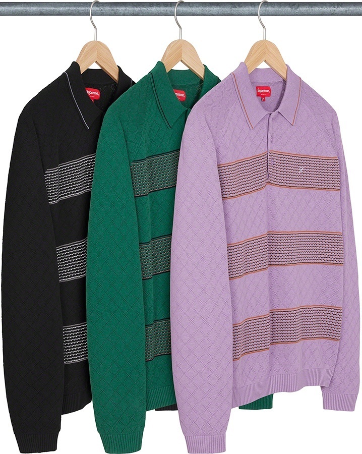 Knit Stripe L/S Polo
